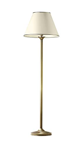 Licht-Erlebnisse Wohnzimmer Stehlampe in Messing rund klein 155cm Klassisch stilvoll PENELO Stehleuchte Standlampe von Licht-Erlebnisse
