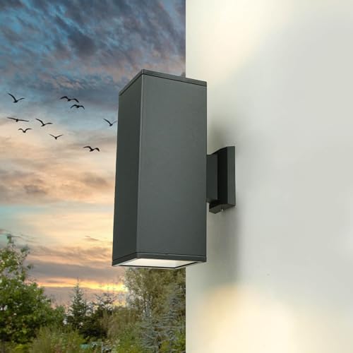 Licht-Erlebnisse XXL Wandleuchte Außen eckig IP54 2xE27 H30cm aus Aluguss anthrazit up&down für Hauswand Eingang Hof Garten modern Außenleuchte Außenlampe Wandlampe Licht-Erlebnisse XXL Wandleuchte Außen eckig IP54 2xE27 H30cm aus Aluguss anthrazit up&down für Hauswand Eingang Hof Garten modern Außenleuchte Außenlampe Wandlampe von Licht-Erlebnisse