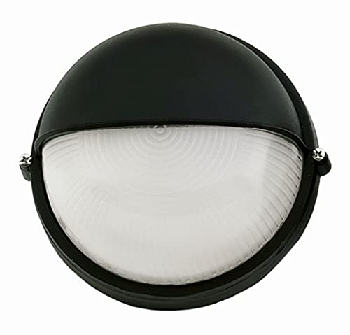 Maritime Außenwandleuchte IP44 rund Ø19cm Schwarz Weiß E27 FLORAID Außenlampe Haustür Terrasse von Licht-Erlebnisse