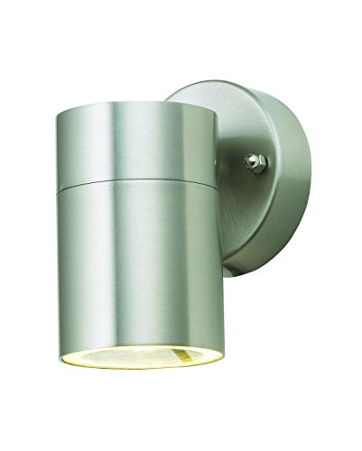 Licht-Erlebnisse Moderne Außenlampe Edelstahl ALASKA GU10 Silber 11,5 cm hoch IP44 Wegbeleuchtung Garten Balkon Terrasse von Licht-Erlebnisse