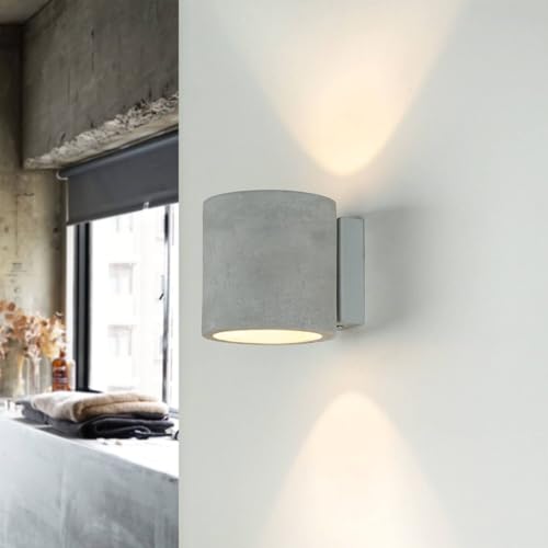 Wandlampe Beton Grau Flur Treppenhaus T:12 cm G9 inkl. Leuchtmittel Up Down gemütliche Innen Wandleuchte Schlafzimmer ORBIS von Licht-Erlebnisse