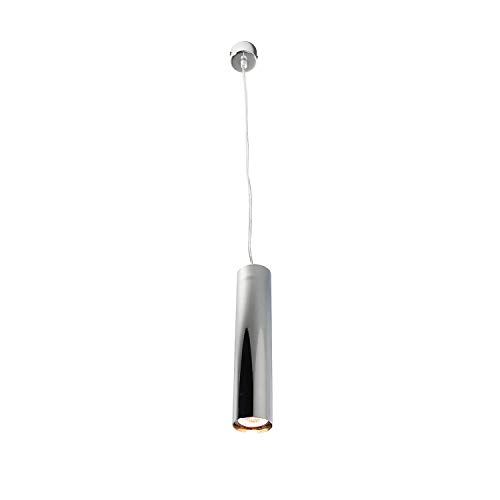 Licht-Erlebnisse Moderne Hängelampe Chrom Metall GU10 Ø5,5cm runde Pendelleuchte Esstisch Küche EYE von Licht-Erlebnisse