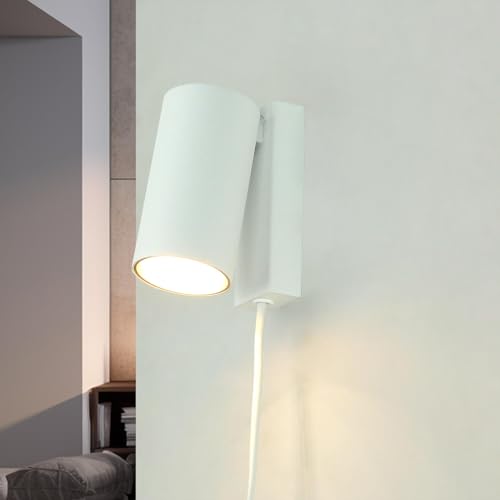 Licht-Erlebnisse Wandlampe mit Schalter und Stecker, Wandleuchte GU10, Weiß-Gold, verstellbar, zielgerichtet, Schlafzimmer, Wohnzimmer, Spot, Strahler, Wandlampe schwenkbar Licht-Erlebnisse Wandlampe mit Schalter und Stecker, Wandleuchte GU10, Weiß-Gold, verstellbar, zielgerichtet, Schlafzimmer, Wohnzimmer, Spot, Strahler, Wandlampe schwenkbar von Licht-Erlebnisse