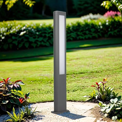 Moderne Wegeleuchte LED 80 cm IP54 1200lm 4000K beidseitiges Licht Anthrazit Außenlampe Garten CALIO von Licht-Erlebnisse