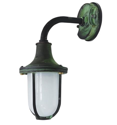 Nostalgische Außenwandleuchte Messing massiv Glas H: 30 cm IP64 Grün antik E27 Wandlampe aussen Wandleuchte Maritim Lampe Haus Hof Außenleuchte Nostalgische Außenwandleuchte Messing massiv Glas H: 30 cm IP64 Grün antik E27 Wandlampe aussen Wandleuchte Maritim Lampe Haus Hof Außenleuchte von Licht-Erlebnisse