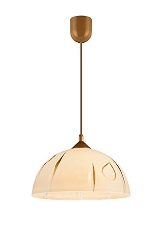 Licht-Erlebnisse Pendelleuchte Glas in Gold rund handbemalter Schirm Ø30cm Küchenlampe Esszimmerlampe CALASIA von Licht-Erlebnisse