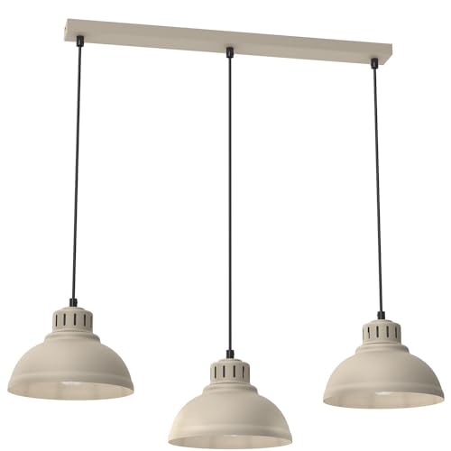 Pendelleuchte Metall Beige Küche Wohnzimmer 75 cm länglich E27 Loft 3-flammig akzentuiert Hängelampe Esstisch BELLINDRIS Pendelleuchte Metall Beige Küche Wohnzimmer 75 cm länglich E27 Loft 3-flammig akzentuiert Hängelampe Esstisch BELLINDRIS von Licht-Erlebnisse