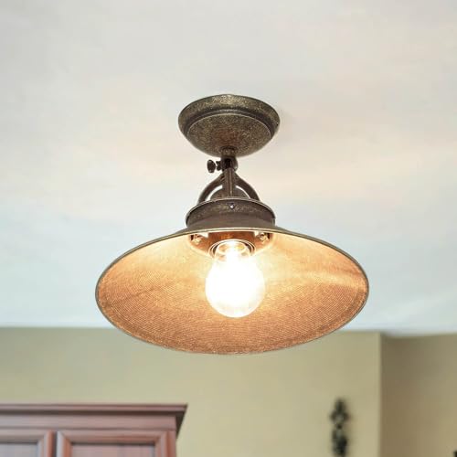 Licht-Erlebnisse Premium Deckenlampe Echt-Messing in Bronze Antik Wohnzimmer Flur Esszimmer Ø25 cm E27 rund schwenkbare Industrial Deckenleuchte Licht-Erlebnisse Premium Deckenlampe Echt-Messing in Bronze Antik Wohnzimmer Flur Esszimmer Ø25 cm E27 rund schwenkbare Industrial Deckenleuchte von Licht-Erlebnisse