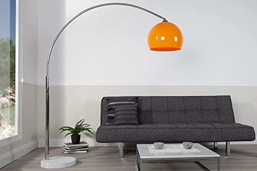 Retro Lampe Beleuchtung 175cm höhenverstellbar beweglich Stehleuchte Chrom Orange Weiß Wohnzimmer von Licht-Erlebnisse
