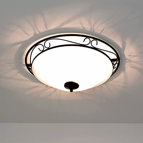 Licht-Erlebnisse Rustikale D47 cm Deckenleuchte Deckenlampe im Landhausstil 3 x E27 Fassung Lampe Leuchte von Licht-Erlebnisse