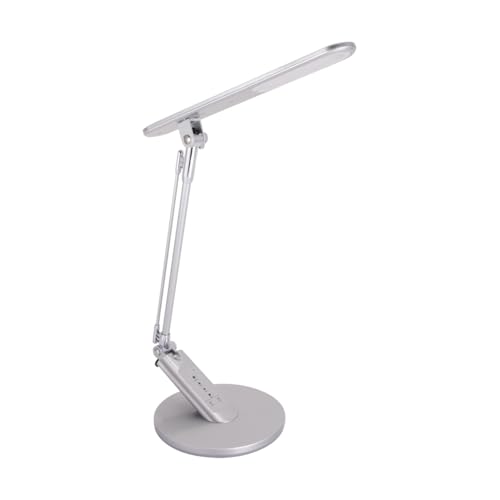 Schreibtischlampe LED dimmbar Edelstahl Touch 46 cm in Silber einstellbare Lichtmodi 500 lm Modern Tischleuchte Arbeitszimmer Büro Leselampe von Licht-Erlebnisse