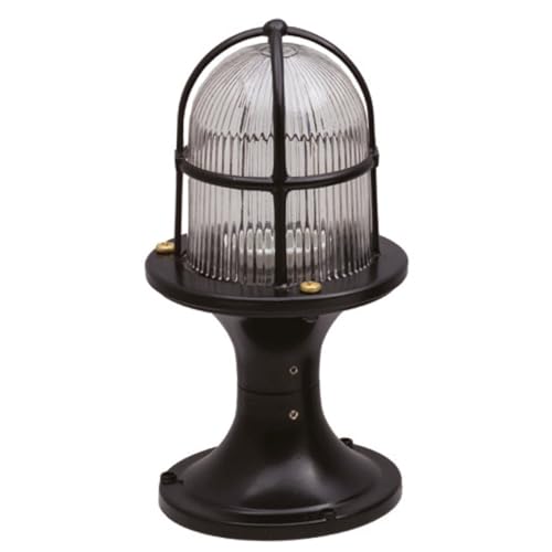 Sockelleuchte Messing massiv Glas E27 IP54 H: 28 cm klein Schwarz Maritim Wegeleuchte Garten Stehlampe außen Terrasse Sockelleuchte Messing massiv Glas E27 IP54 H: 28 cm klein Schwarz Maritim Wegeleuchte Garten Stehlampe außen Terrasse von Licht-Erlebnisse