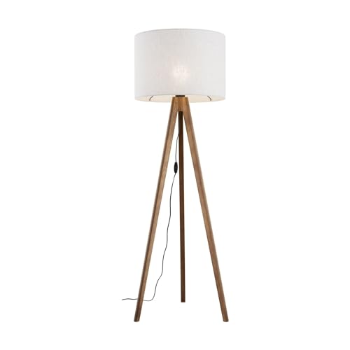 Stehlampe Dreibein Holz Leinen klein 145 cm E27 Nussbraun Beige Skandinavisch NOLAN Stehleuchte Wohnzimmer Tripod Stehlampe Dreibein Holz Leinen klein 145 cm E27 Nussbraun Beige Skandinavisch NOLAN Stehleuchte Wohnzimmer Tripod von Licht-Erlebnisse
