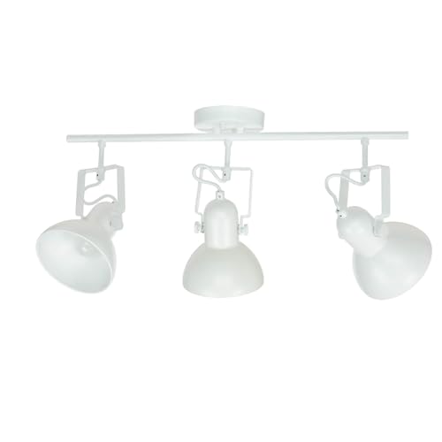 Licht-Erlebnisse Strahler Weiß Metall 3-flammig 56cm lang Retro Design verstellbar E14 Deckenleuchte Wohnzimmer Flur von Licht-Erlebnisse