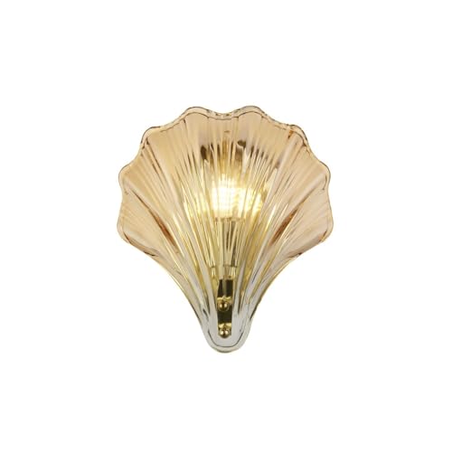 Wandlampe Glas in Messing IP44 Badezimmer Küche Flur B:19,5 cm G9 bis 7 W indirektes Licht Muschel dekorativ wohnliche Wandleuchte Bad GLYGOS Wandlampe Glas in Messing IP44 Badezimmer Küche Flur B:19,5 cm G9 bis 7 W indirektes Licht Muschel dekorativ wohnliche Wandleuchte Bad GLYGOS von Licht-Erlebnisse