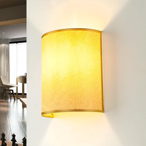 Wandlampe Stoff in Taupe Barock Muster Schlafzimmer Flur T:11 cm E27 halbrund blendarm Loft Moderne Up & Down Wandleuchte ALICE Wandlampe Stoff in Taupe Barock Muster Schlafzimmer Flur T:11 cm E27 halbrund blendarm Loft Moderne Up & Down Wandleuchte ALICE von Licht-Erlebnisse