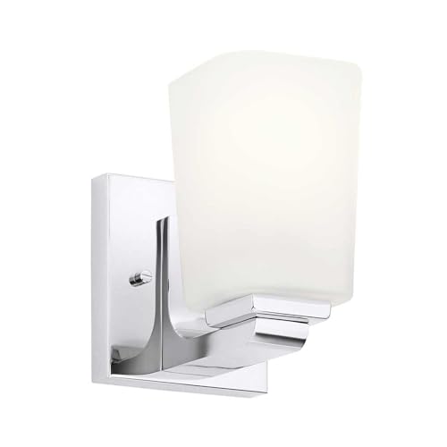 Wandleuchte Bad LED G9 3000 K warmweiß IP44 H: 17,3 cm Chrom Weiß blendarm Metall Glas Spiegel Licht Wandlampe Badezimmer Lampe Wand von Licht-Erlebnisse