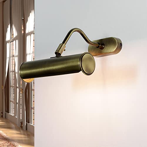 Licht-Erlebnisse Wandleuchte Echt-Messing in Bronze hell glänzend Flur Wohnzimmer L:20 cm E14 max. 6W Jugendstil Bilderleuchte Wandlampe Schlafzimmer von Licht-Erlebnisse
