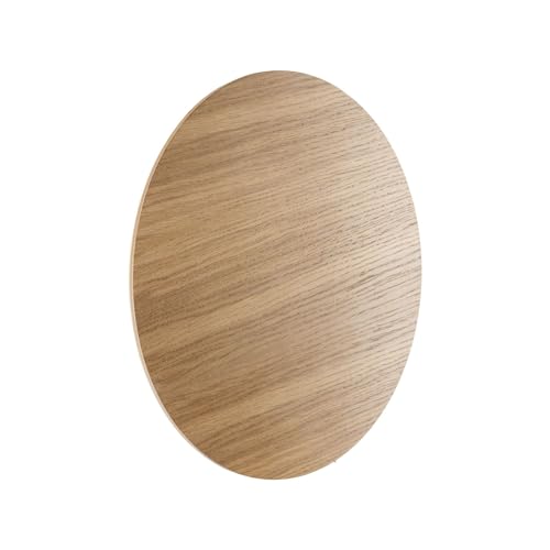 Wandleuchte Holz rund Ø 40 cm T: 5 cm flach indirektes Licht für 4x G9 in Eiche Modern KAPILA Wandlampe Wohnzimmer Treppe Flur von Licht-Erlebnisse
