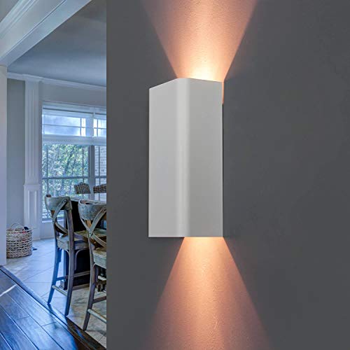 Licht-Erlebnisse Wandleuchte Metall Weiß für Wohnzimmer Flur B:11,5 cm GU10 Modern 2-flammig minimalistische Up & Down Wandlampe Schlafzimmer BERGEN von Licht-Erlebnisse