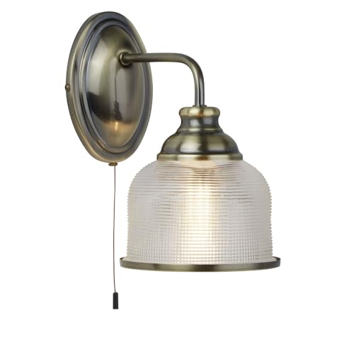 Wandleuchte mit Schalter in Messing Antik Klar Glas Metall Jugendstil H: 24,5 cm E27 Wandlampe Küche Badezimmerlampe Wand Wandleuchte mit Schalter in Messing Antik Klar Glas Metall Jugendstil H: 24,5 cm E27 Wandlampe Küche Badezimmerlampe Wand von Licht-Erlebnisse