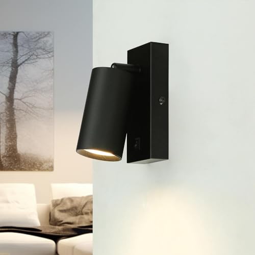 Wandstrahler Aluminium Stahl Schwarz Wohnzimmer Flur H:14 cm GU10 mit Schalter Leselicht verstellbare Wandlampe Küche EMILY Wandstrahler Aluminium Stahl Schwarz Wohnzimmer Flur H:14 cm GU10 mit Schalter Leselicht verstellbare Wandlampe Küche EMILY von Licht-Erlebnisse