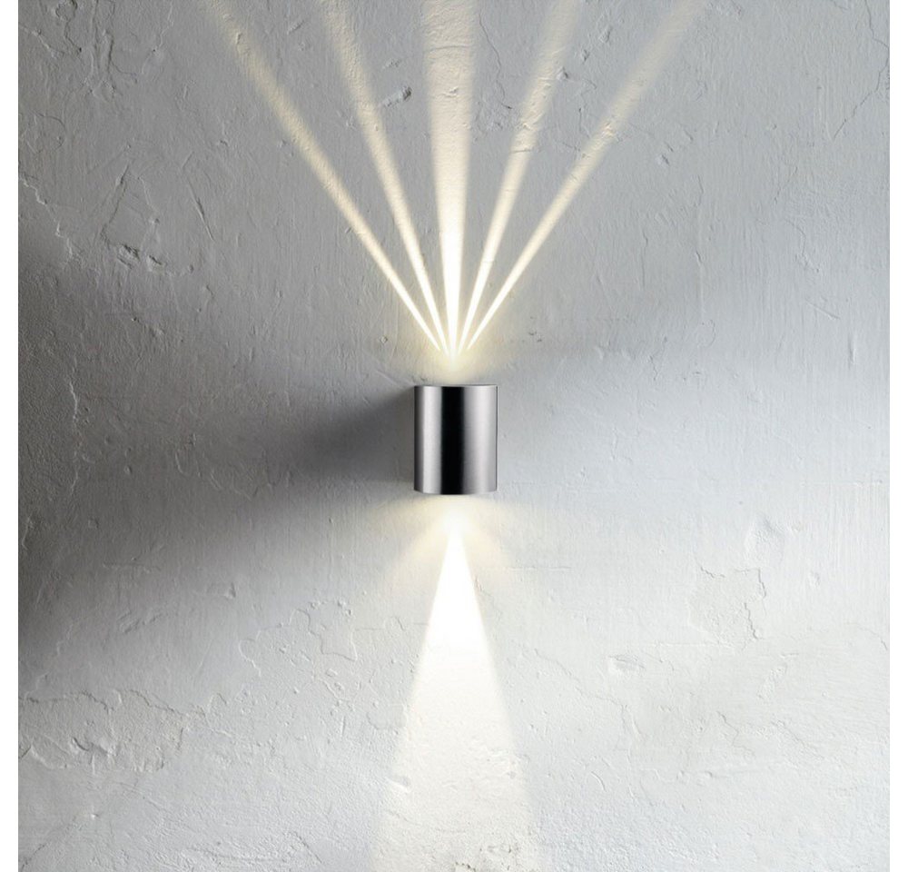 Licht-Trend Außen-Wandleuchte Baleno LED-Wandlampe Up&Down mit Lichtfilter Edelstahl Edelstahl, Warmweiß von Licht-Trend
