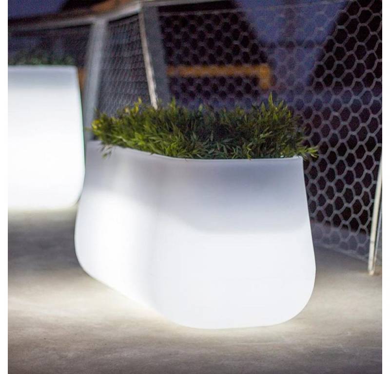 Licht-Trend Gartenleuchte Camelia Large Dekotopf mit LED Solar-Beleuchtung und Fernbedienung Weiß, RGB & Warmweiß - Kaltweiß von Licht-Trend