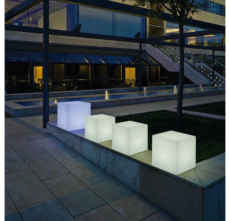 Licht-Trend Gartenleuchte Cuby LED-Dekoleuchte mit Akku und Solar Weiß, RGB & Kaltweiß von Licht-Trend