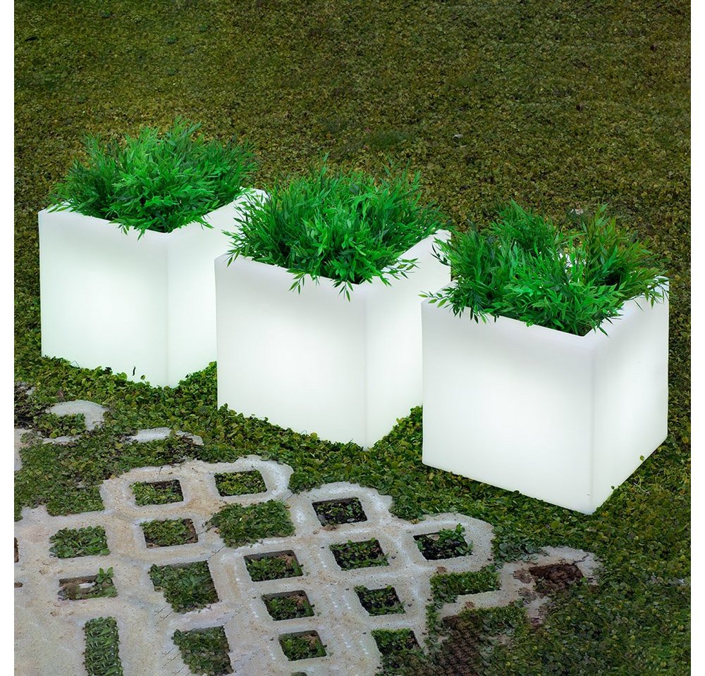 Licht-Trend Gartenleuchte Solar-Topf Narciso mit Akku Big Weiß, RGB & Warmweiß - Kaltweiß von Licht-Trend