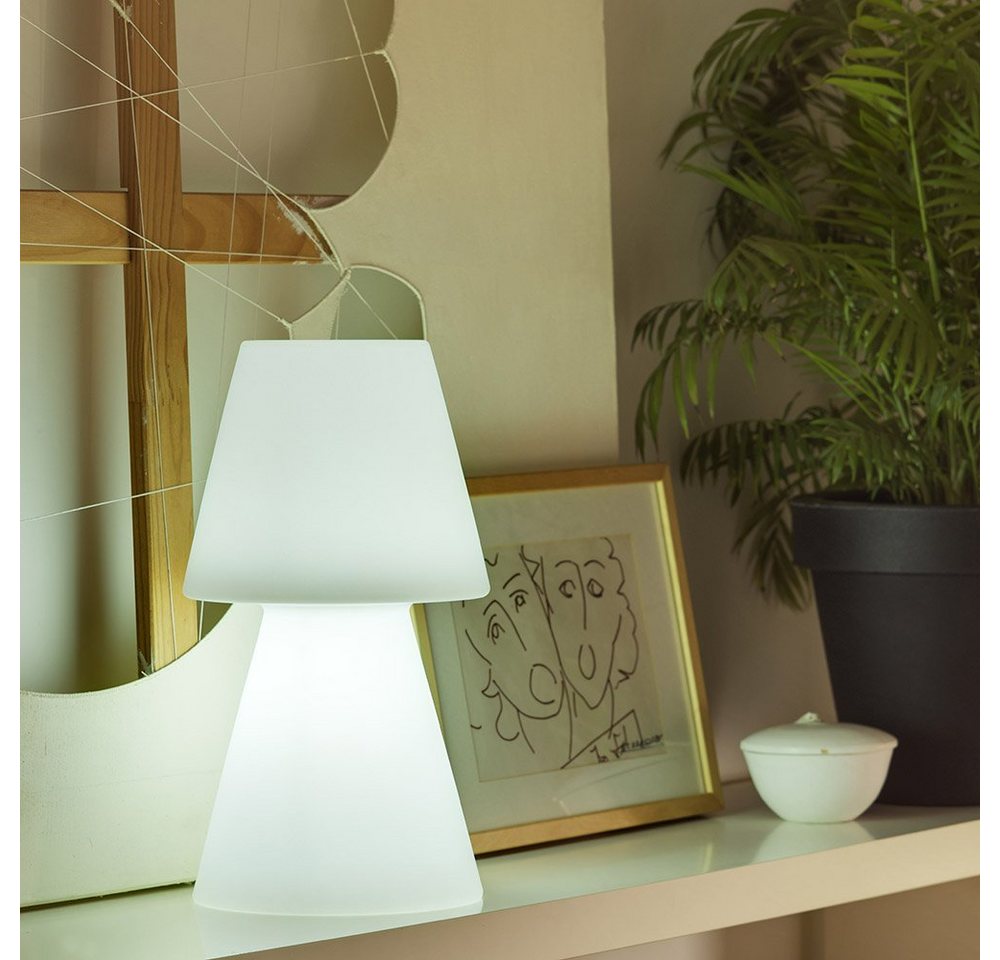 Licht-Trend LED Außen-Tischleuchte LED-Akku-Tischleuchte Lola Large mit Fernbedienung Weiß, RGBW & Kaltweiß von Licht-Trend