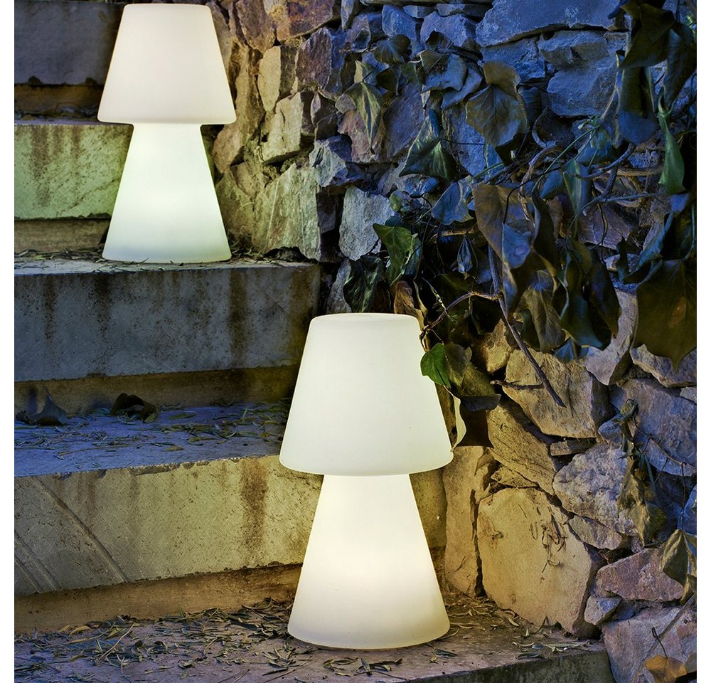 Licht-Trend LED Außen-Tischleuchte LED-Akku-Tischleuchte Lola Medium mit Fernbedienung Weiß, RGBW & Kaltweiß von Licht-Trend