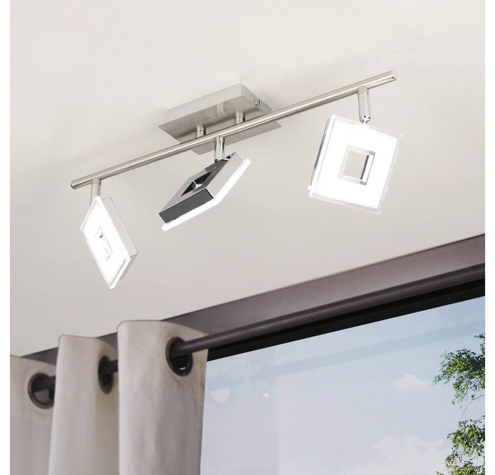 Licht-Trend LED Deckenstrahler Sempre Cube drehbarer LED 3er-Deckenspot Chrom Chrom, Alu-Gebürstet, Warmweiß von Licht-Trend