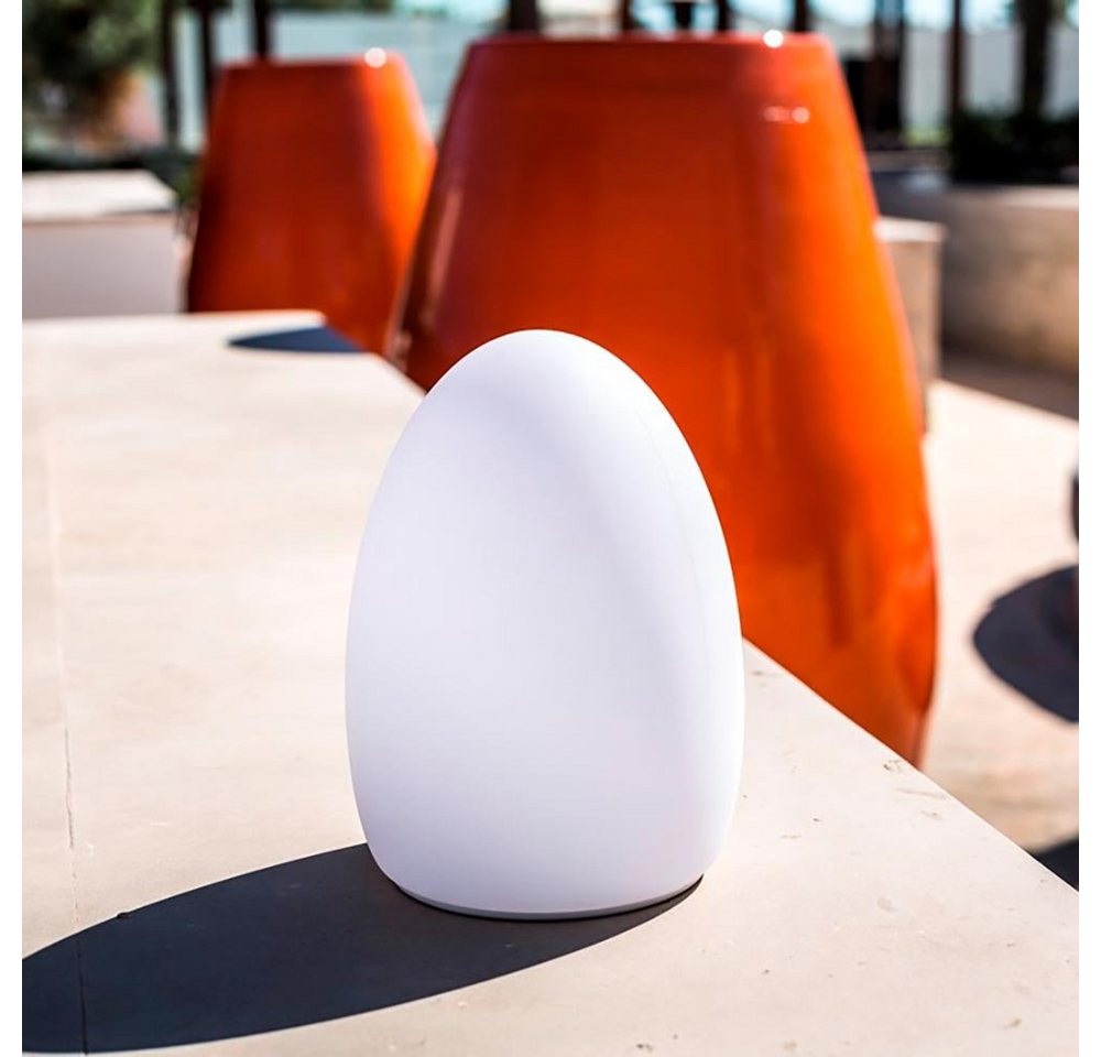 Licht-Trend Gartenleuchte Akku LED Tischleuchte Egg mit App-Steuerung Weiß von Licht-Trend