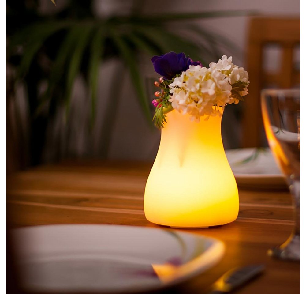 Licht-Trend Gartenleuchte Akku LED-Tischvase Olio mit App-Steuerung Weiß von Licht-Trend