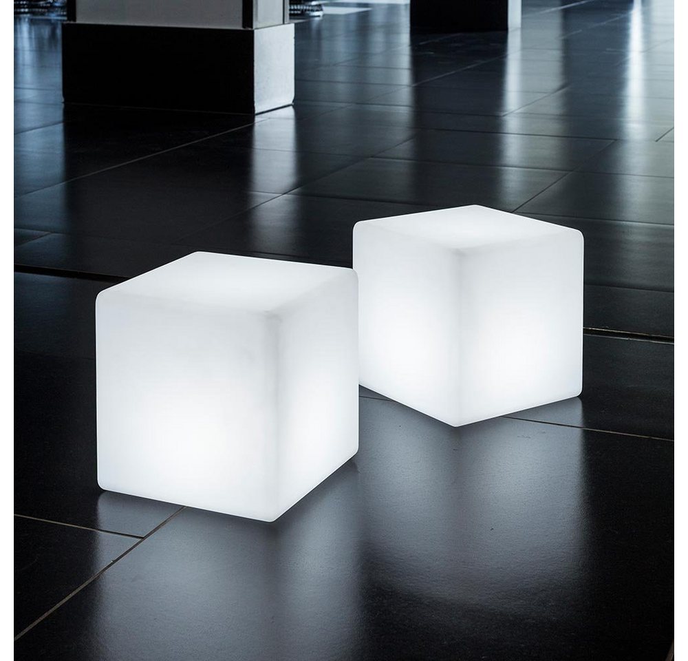 Licht-Trend Gartenleuchte Akku LED Würfel Cube 35cm mit App-Steuerung Weiß von Licht-Trend