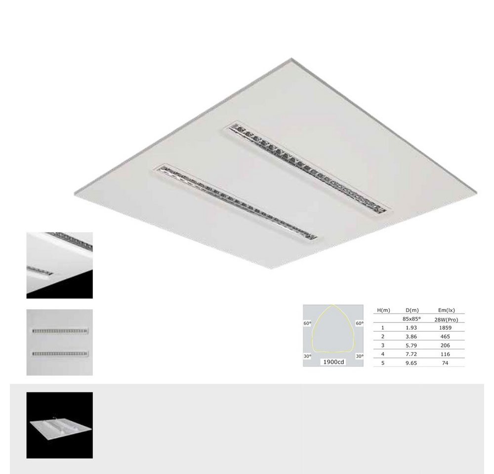 Licht-Trend LED Panel LED-Panel Apoli UGR, Dimmbar mit DALI (Smart Home), Warmweiß oder Kaltweiß von Licht-Trend