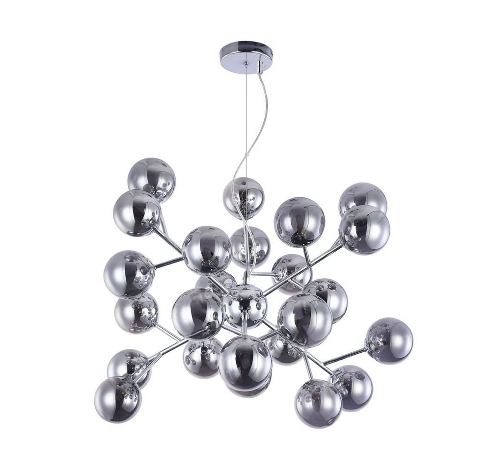 Licht-Trend Pendelleuchte Organische Hängeleuchte Glob Ø 65cm Chrom 24 x Rauchglas Chrom, Rauchfarben von Licht-Trend