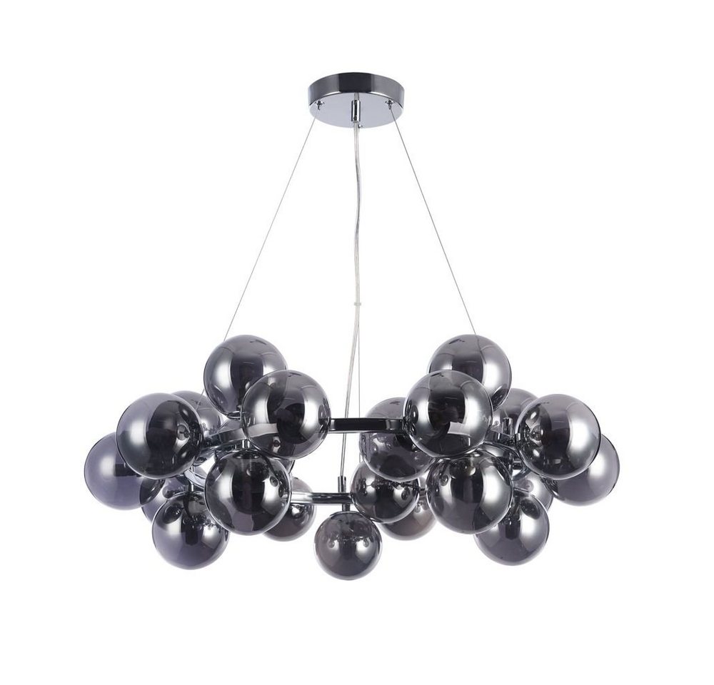 Licht-Trend Pendelleuchte Moderne Hängeleuchte Glob Ø 70cm Chrom 25 x Rauchglas Chrom, Rauchfarben von Licht-Trend