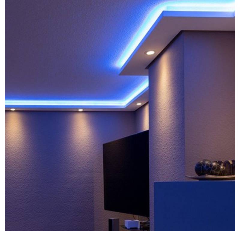 Licht-Trend Stuckleiste Dekor-Profil L Stuckleiste 1,2 m indirekt Wand oder Decke von Licht-Trend