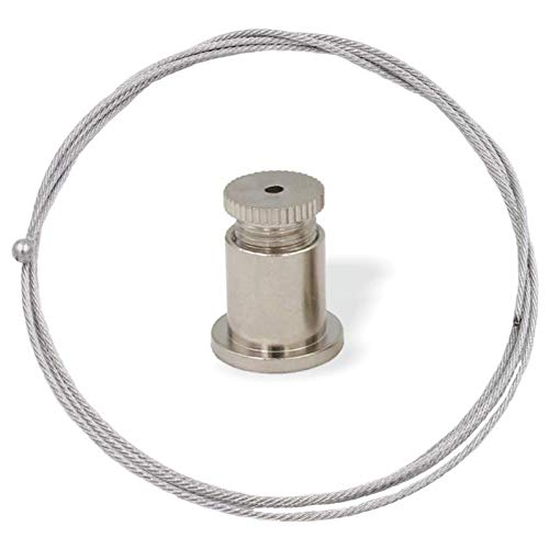 Abhängeset ohne Drahtseilhalter/Gripper für mittlere Lasten | Deckenbefestiger, Schraubkappe, Drahtseil Ø1,5mm, Länge 6200mm von Licht-Zubehoer.de