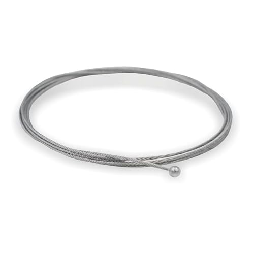 Drahtseil/Stahlseil verzinkt 7x7, Ø 1,0mm mit einseitigem Kugelnippel Ø 4,0mm, Länge 1m - 5m (Stahl, verzinkt, 3000mm) von Licht-Zubehoer.de