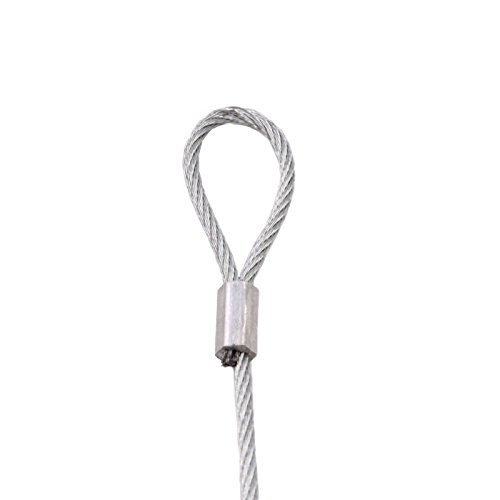 Drahtseil/Stahlseil verzinkt 7x7, Ø 1,5mm mit einseitiger Schlaufe, Länge 0,8m - 8m (3000mm) von Licht-Zubehoer.de