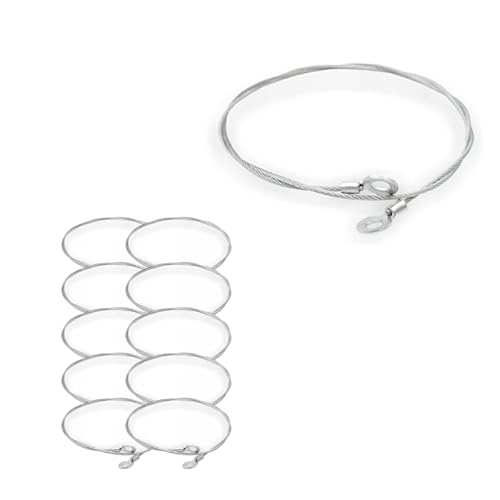 Drahtseil Ø 1,5 mm, 7x7, mit beidseitigem Ringkabelschuh Ø 4 mm Öse Sicherungsseil Fangseil | Länge 170 mm (10 Stück) von Licht-Zubehoer.de