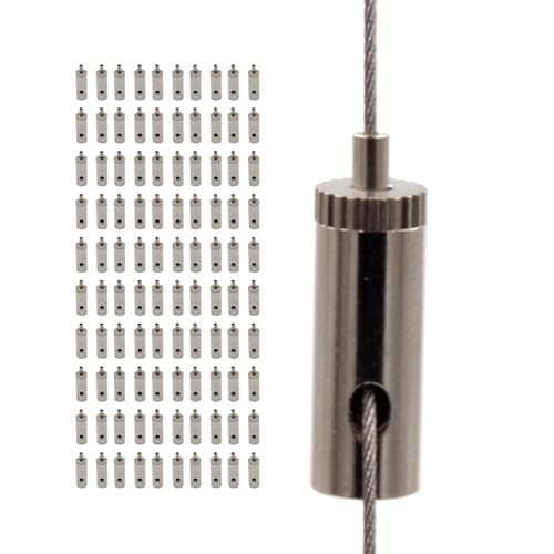 Drahtseilhalter/Gripper 10, M4 Innengewinde, für Drahtseil Ø 0,8-1,0 mm | Vernickelt (100 Stück) von Licht-Zubehoer.de