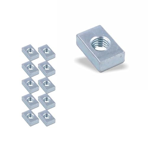 Nutenstein | Gewindeplatte 15x10x5 mm M6 Gewinde mittig | Stahl blau verzinkt (10 Stück) von Licht-Zubehoer.de