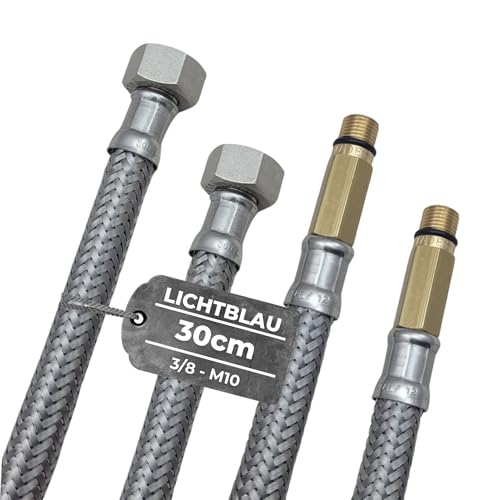 LICHTBLAU 2x Knickfester Edelstahl Schlauch I 30cm I 3/8 Zoll auf M10 I geeignet für Trinkwasser Wasserhahn Eckventil Panzerschlauch Küchenarmatur LICHTBLAU 2x Knickfester Edelstahl Schlauch I 30cm I 3/8 Zoll auf M10 I geeignet für Trinkwasser Wasserhahn Eckventil Panzerschlauch Küchenarmatur von Lichtblau