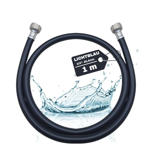 LICHTBLAU Warmwasser Zulaufschlauch 90° Grad I 1m I 3/4 Zoll Heizung Waschmaschine Geschirrspüler I 2609 I Heisswasser Schlauch mit Metallgewinde I inkl. Dichtung LICHTBLAU Warmwasser Zulaufschlauch 90° Grad I 1m I 3/4 Zoll Heizung Waschmaschine Geschirrspüler I 2609 I Heisswasser Schlauch mit Metallgewinde I inkl. Dichtung von Lichtblau