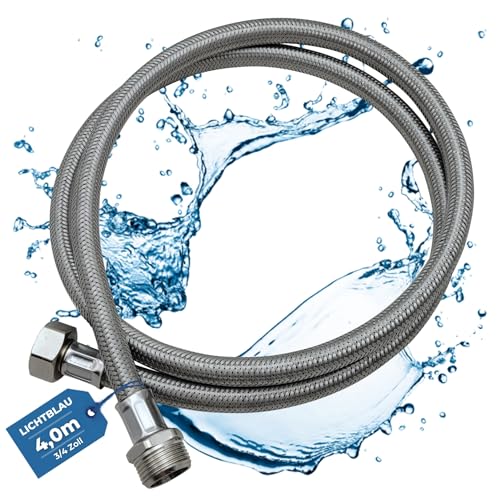LICHTBLAU Knickfester Aquastop Verlängerungsschlauch I 4,0m I Anschluss 3/4 Zoll Waschmaschine Geschirrspüler I 2982 Panzerschlauch Gerade/Gerade inkl, Dichtung I universell verwendbar LICHTBLAU Knickfester Aquastop Verlängerungsschlauch I 4,0m I Anschluss 3/4 Zoll Waschmaschine Geschirrspüler I 2982 Panzerschlauch Gerade/Gerade inkl, Dichtung I universell verwendbar von Lichtblau