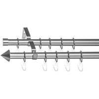 LICHTBLICK ORIGINAL Gardinenstange "Gardinenstange Kegel, 20 mm, ausziehbar, 2 läufig 130 - 240 cm Chrom", 2 läufig-läufig, ausziehbar von Lichtblick Original